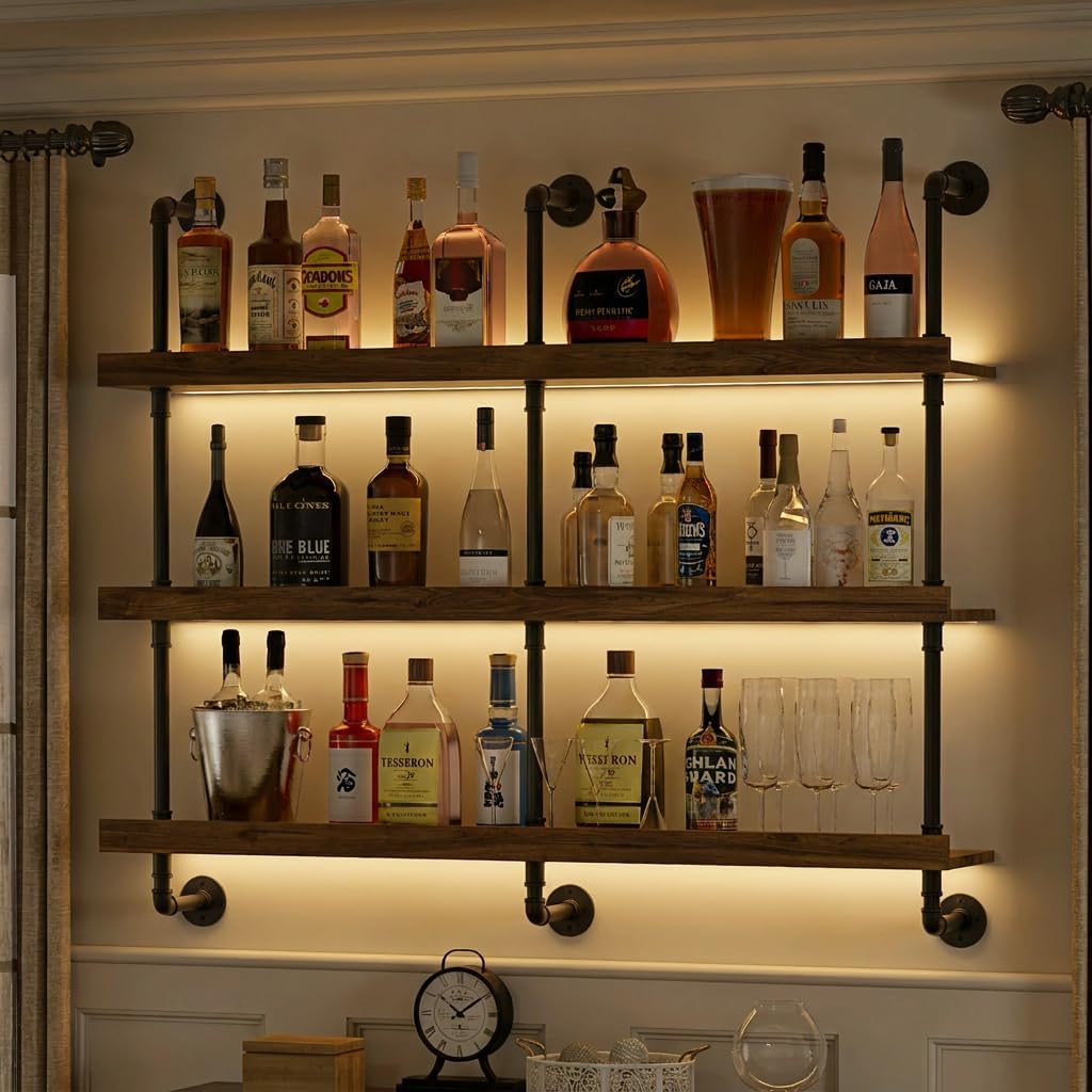 Home Bargains - Portabottiglie da parete con luce LED,