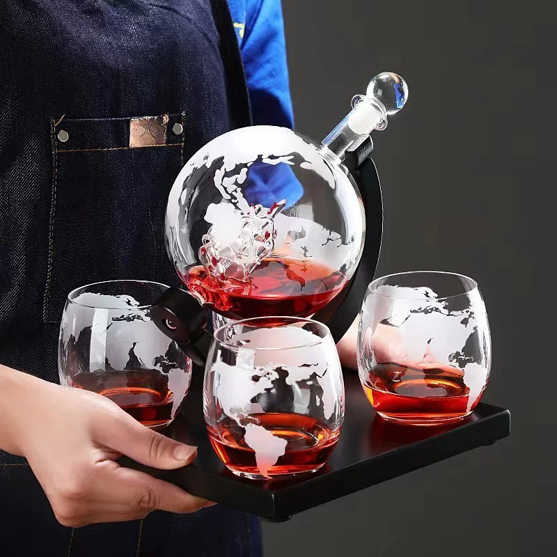 Decanter Globe Set - Set di Decanter per Vino Decorativo