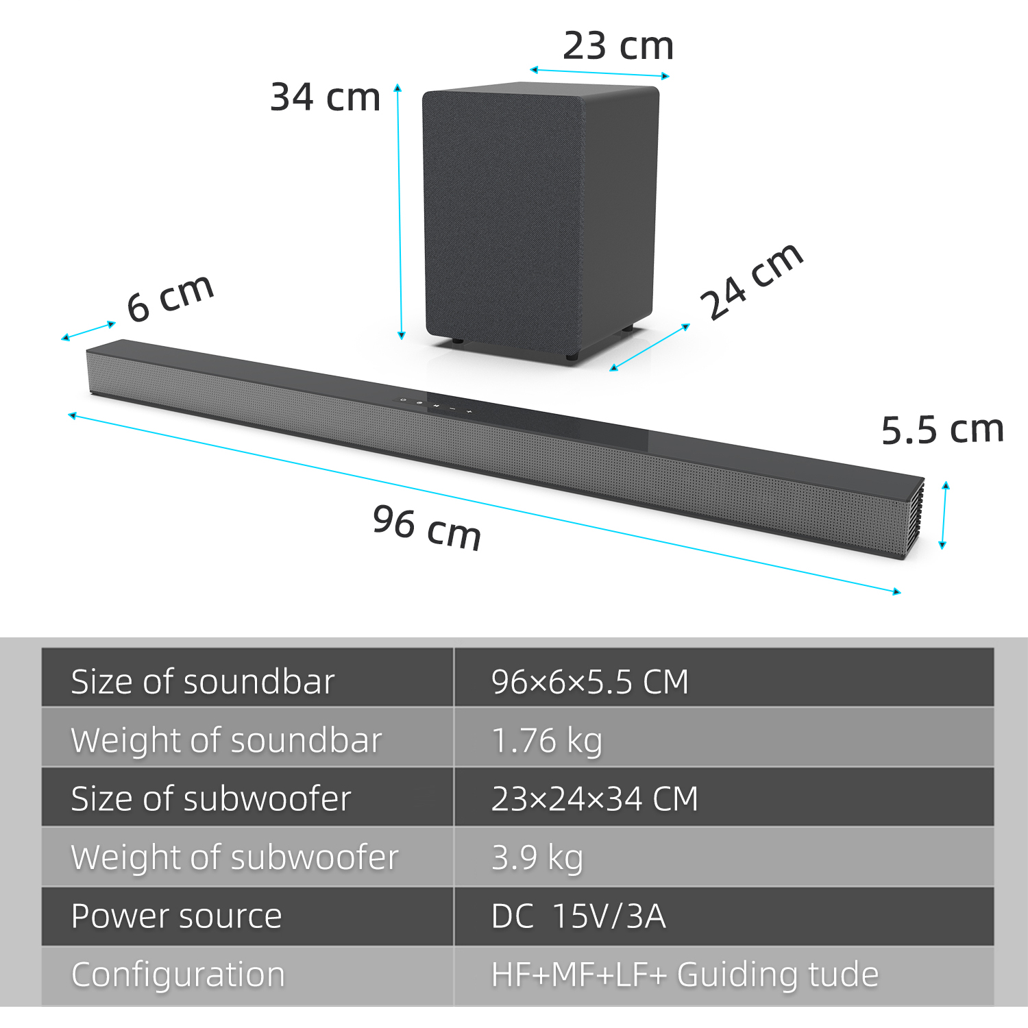 Soundbar TV 84W con Subwoofer, - Home Bar And Theater recensione e prezzo